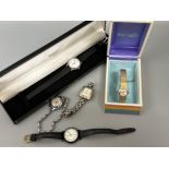 Total of five ladies wristwatches including Seiko, Accurist etc