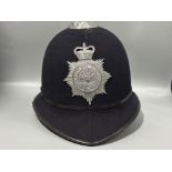 Vintage Northumberland Constabulary Police helmet, Rose top, good condition, 7.25 inches