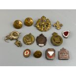 RAF and other badges including silver and brass buttons