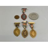 4 Scottish dance medals and 2 coins