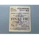 Empire Stadium, Wembley FA Cup Final football ticket, dated May 7th 1955, the match was contested