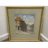 Original watercolour by Albert Smythe titled ''Baynes Coffee Shop - Old North Shields''