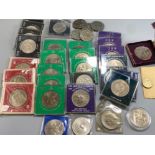 Large amount of commemorative coins to include first isolated £1, silber jubilee etc