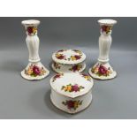 Cottage Rose trinkets and candle holders