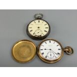 2 x pocket watches Elgin and silver hallmarked Baileys and Davison of Newcastle (need att)