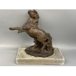 Bronze effect “rearing” horse ornament, height 22cm