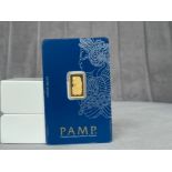 PAMP suisse 2.5g fine gold 999.9 gold bar in certification card