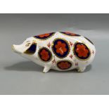 Royal crown derby trinket dishes and pig figure