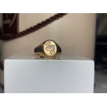 9ct Gold Signet Ring - Weighing 6.7grams - Size R