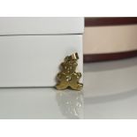 A 18ct Yellow Gold & Diamond Teddy Bear Charm/Pendant - Weighing 1.15 grams