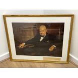 Winston Churchill signed portrait’We are all of us defending . . . A Cause’ dated 5th December 1942