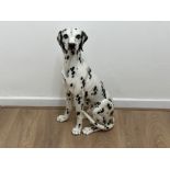 Large Vintage Italian faience Dalmatian dog - 1970s, damage repaired on one foot, height 75cm