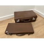 Vintage document case together with a Antique leather case (likely a World War evacuation case)