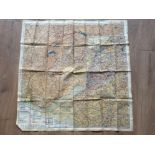 Original WW2 RAF silk escape & evade map covering Germany, France & Switzerland - 70x72cm