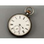 Hallmarked Birmingham silver pocket watch, dated 1906