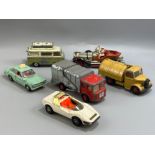 Large box of die cast vehicles in dinky and corgi (60+)