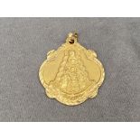 18ct gold Religious icon pendant weighing 3.3g