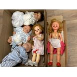 Box of vintage children’s dolls (5 in total)