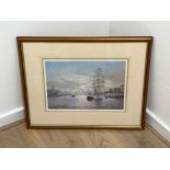 Walter Holmes signed print 176/200 ‘Dar Mlodziezy’ on the Tyne