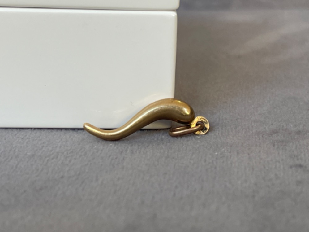 9ct Gold horn pendant weighing 0.74 grams