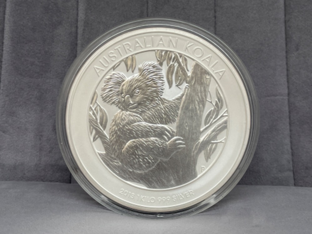 Australian Koala 2013 Kilo 999.9 Silver Coin in capsule