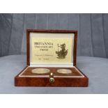 Britannia two coin set proof to include a 25 pound & 10 pound in case and capsules with certificate