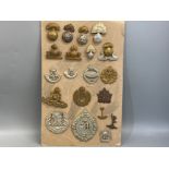 Total of 20 badges to include Royal Northumberland Fusiliers officers shoulder title badges &