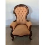 Regency Style  Chair, well presented button back with Hand Carved features Very Good Condition