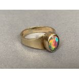 9ct Yellow Gold Opal Ring Featuring a Stunning Opal - Weighing 3.25 grams Size N