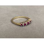 18ct Diamond & Ruby half eternity ring - Weighing 2.2 grams - Size Q 1/2