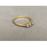 18ct Yellow Gold Diamond Trilogy Ring - Weighing 1.16 grams - Size H