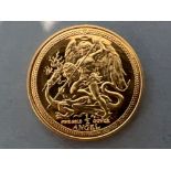 1984 Isle of Man gold Angel coin (17g)