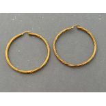 Large 9ct gold hoop earrings (slightly damaged one) 4.3G