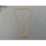 Solid 9ct gold Figaro chain with lobster catch 44cms (11.9g)