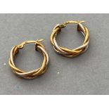 9ct white and yellow gold platted hoop earrings (3.3G)