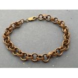 9ct gold fancy pattern belcher chain bracelet 21cms (9.4g)