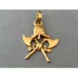 Solid 9ct gold American hero’s pendant (11.7g) great piece