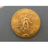 Gold Mexico 50 Pesos Liberty coin 1821-1947 (41.6g)