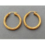 9ct gold rope design hoop earrings (1.4g)