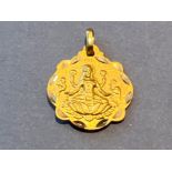 22ct gold Laxmi double sided pendant (1.3G)