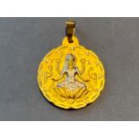 Beautiful 22ct gold Laxmi double sided pendant (5.4g)
