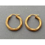 9ct gold rope hoop earrings (1g)