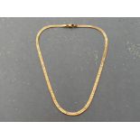 9ct gold flat link dress necklace 42cms (13.4g)