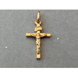9ct gold Crucifix cross pendant (1.3G)