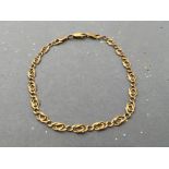 9ct gold fancy link bracelet 20cms (3.4g)