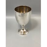 A silver hallmarked Sheffield 1963 goblet weight 134.75 grams - 13 cm in height