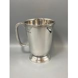 A hallmarked Birmingham 1994 silver beer mug, weight 268 grams