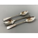 3x hallmarked Newcastle silver spoons unknown date, weight 44.74 grams
