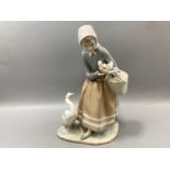 Lladro 4568 ‘Shepherdess with duck’ by F. Garcia in good condition