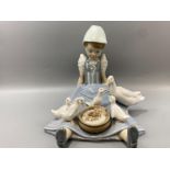 Lladro 5074 ‘Girl, Saucepan and ducks’ by J. Huerta in good condition